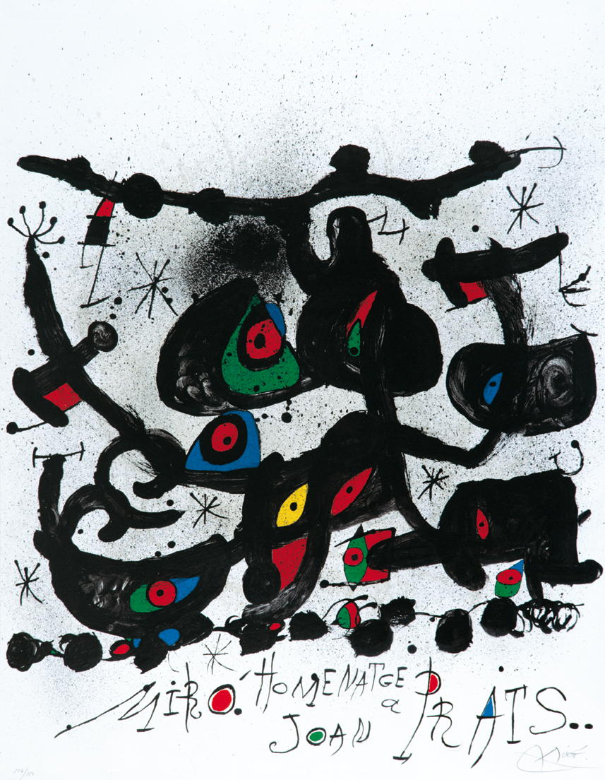 Joan Miró, Homenatge a Joan Prats, 1971. Riihimäen taidemuseo, Tatjana ja Pentti Wähäjärven kokoelma.
