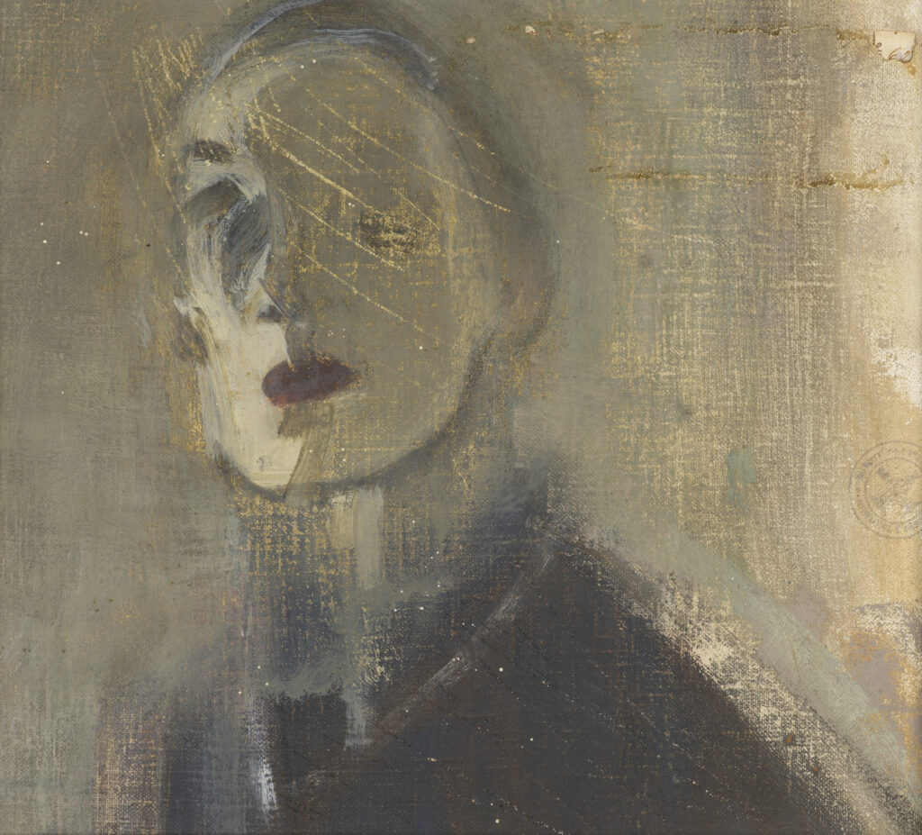 Helene Schjerfbeckin maalaus Keskeneräinen omakuva vuodelta 1921.