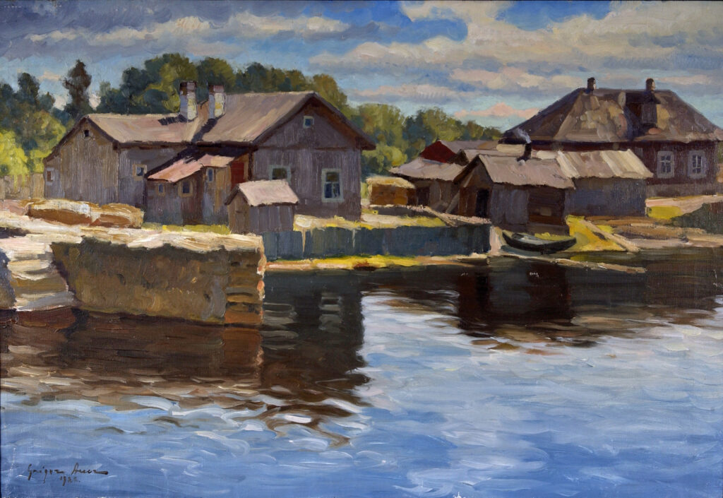Grigor Auer, Pitkärannan rannakylää, Ehättäjän ranta, 1922.